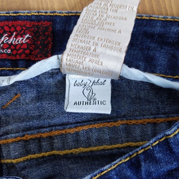 Baby Phat Y2K Low Rise Bling Pocket Straight Leg Jeans - Picture 13 of 15